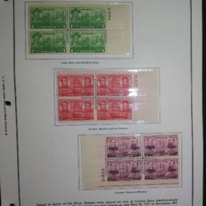 U.S. Plate Block and Plate Numbers Collection